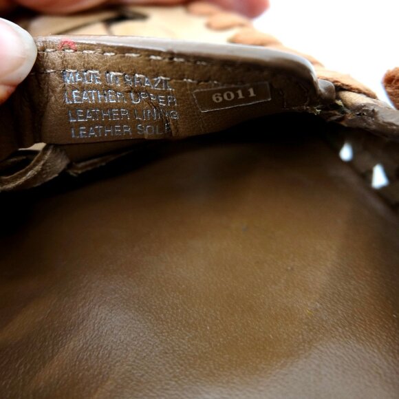 TORY BURCH~Woven Nadia~Driver Moccasin Tan Leather Loafer Womens Shoes Size 7 - Picture 6 of 6